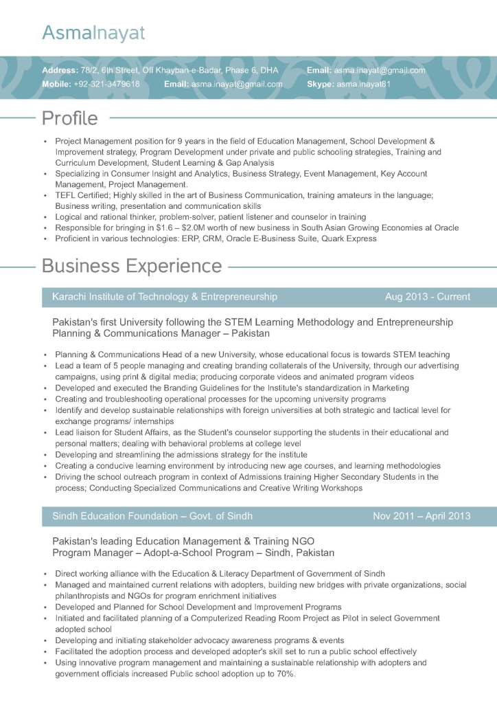Resume Page 1